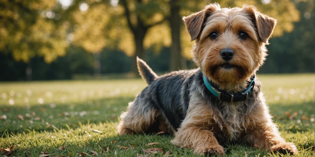 Norfolk-Terrier erhält Zahnpflege beim Tierarzt