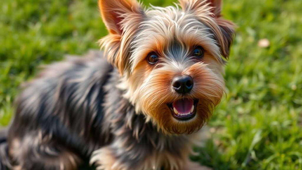 Norfolk Terrier im Gras